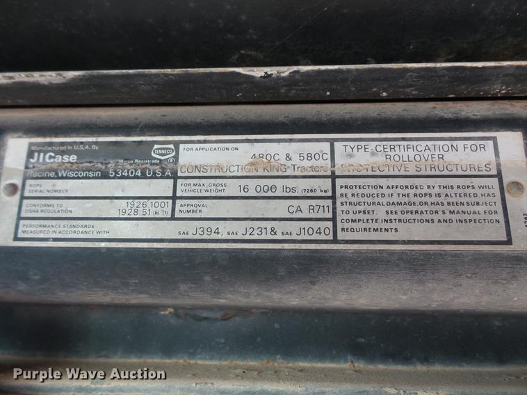 image for item DV9675 1979 Case 580C backhoe