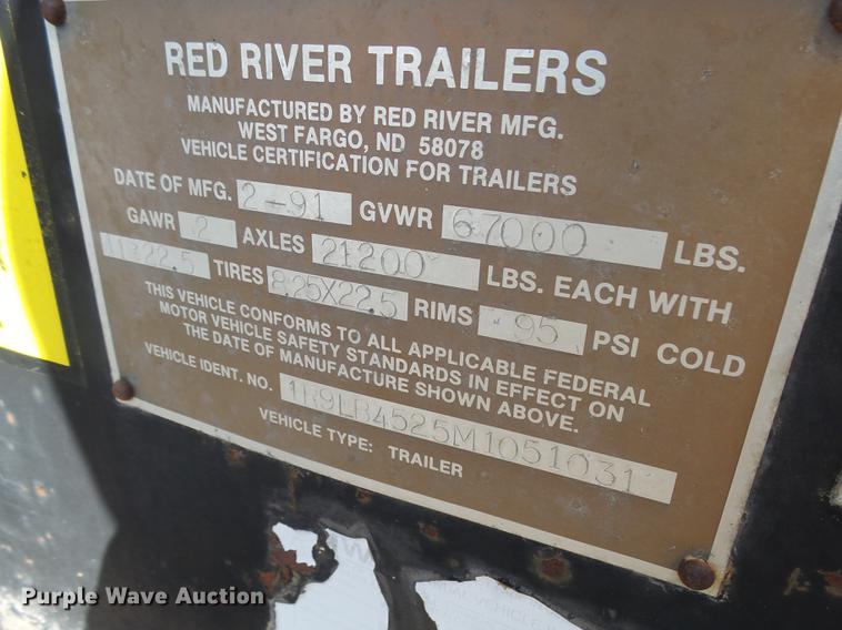 image for item DX9049 1991 Red River LB240 live bottom trailer
