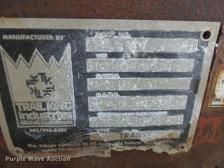 image for item DX9059 1985 Trail King PD2-443A bottom dump trailer