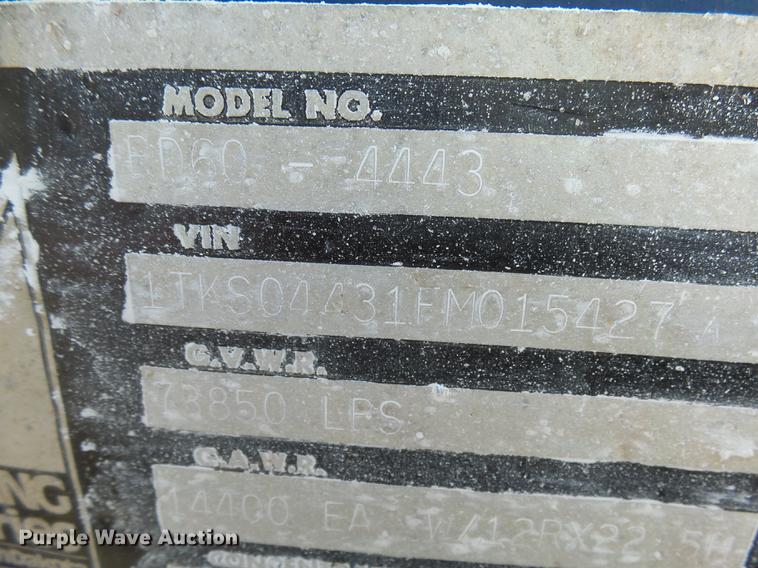 image for item DX9061 1985 Trail King PD60-4443 bottom dump trailer