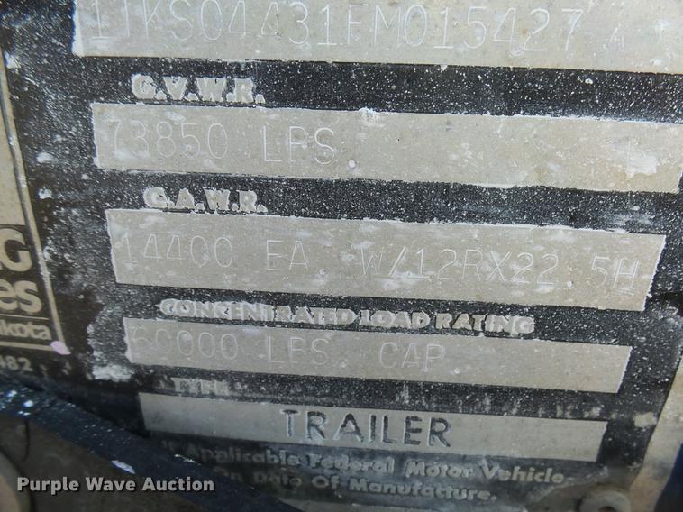 image for item DX9061 1985 Trail King PD60-4443 bottom dump trailer