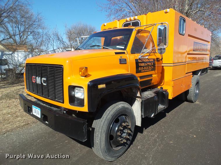 image for item DZ9278 1998 GMC C6500 chip bed truck