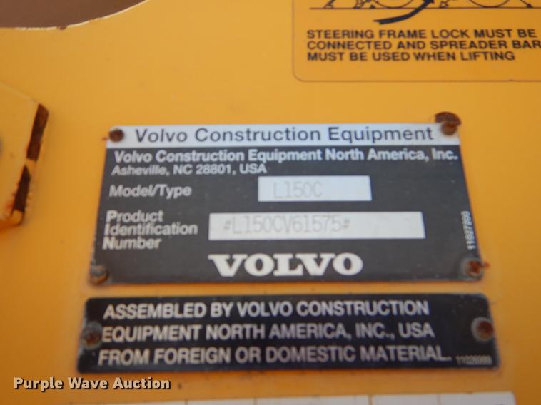 image for item EJ9811 1998 Volvo L150C wheel loader