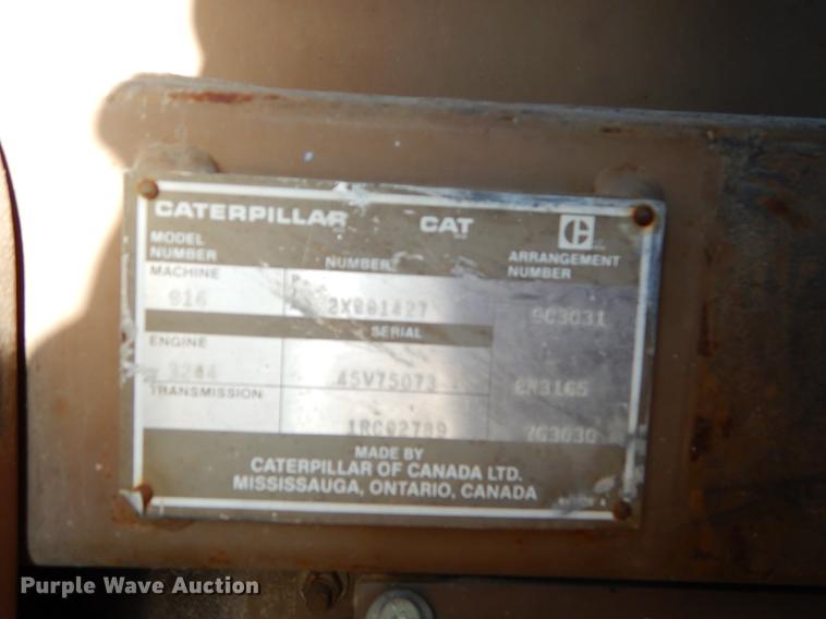 image for item EJ9837 1988 Caterpillar 916 wheel loader