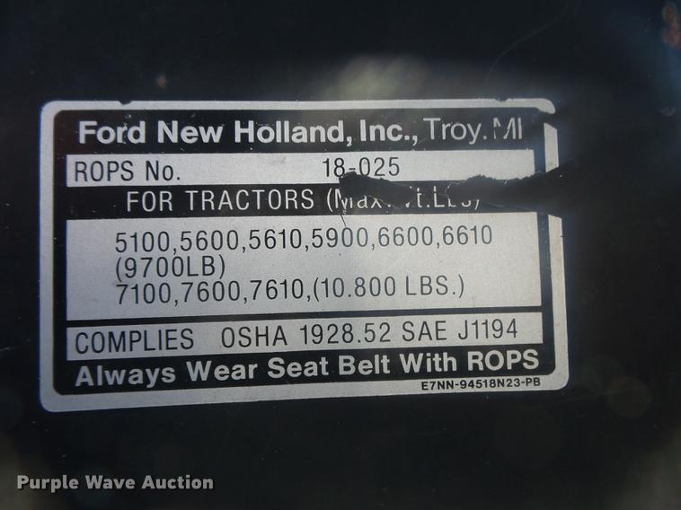 image for item DB7252 1988 Ford 6610 tractor