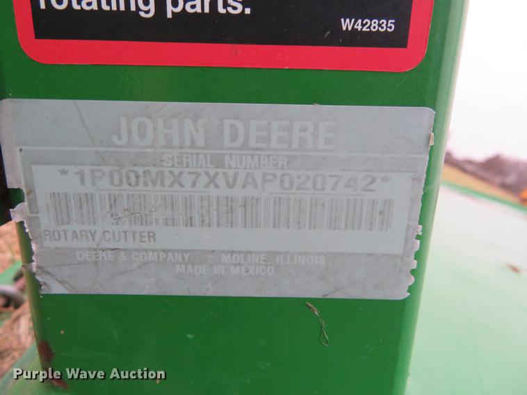 image for item DC0934 John Deere MX7 rotary mower