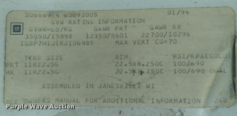 image for item DC0954 1994 Chevrolet Kodiak applicator truck