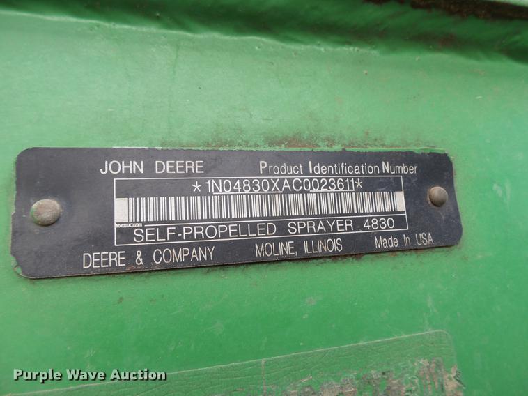 image for item DD1229 2013 John Deere 4830 sprayer