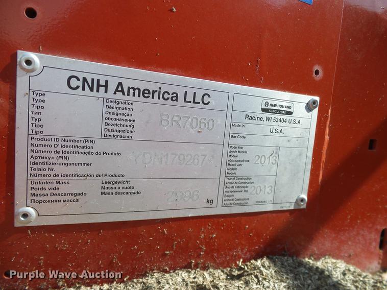 image for item DD1352 2014 New Holland BR7060 round baler