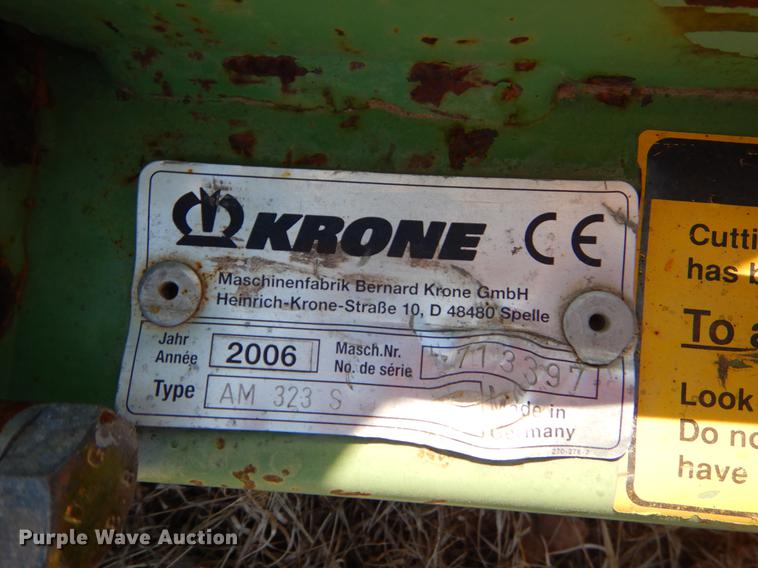 image for item EJ9820 2006 Krone AM323S disc mower