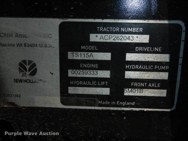 image for item EN9194 2006 New Holland TS115A tractor