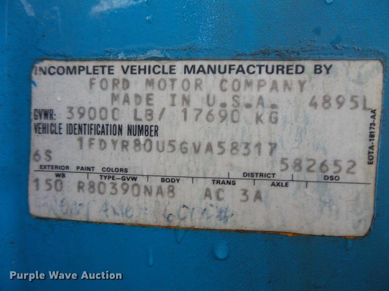 image for item DW9509 1986 Ford 8000 dump truck