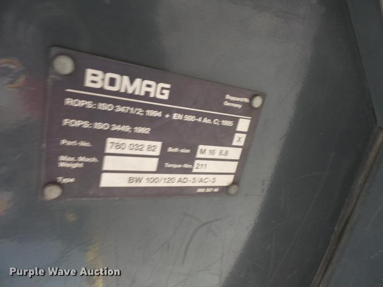 image for item DW9548 2002 Bomag BW120AD-3 double drum vibratory roller