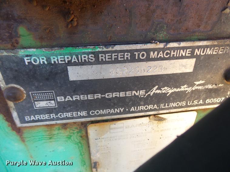 image for item DW9562 1988 Barber Greene BG225B paver