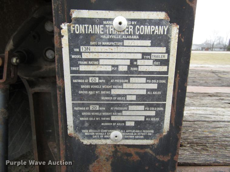 image for item DA3578 1996 Fontaine EDFT-5-6048WSA-K drop deck trailer