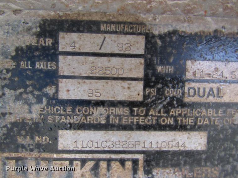 image for item DC4335 1993 Lufkin ULDII-38 end dump trailer