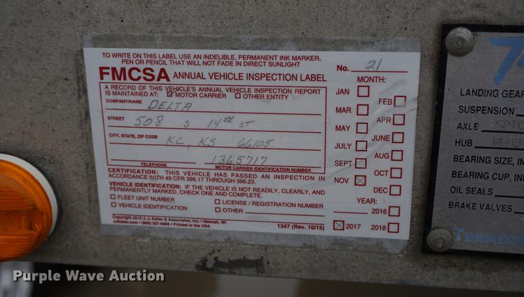 image for item DE3193 1995 Transcraft Eagle W2 flatbed trailer