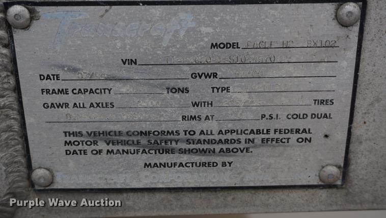 image for item DE3193 1995 Transcraft Eagle W2 flatbed trailer