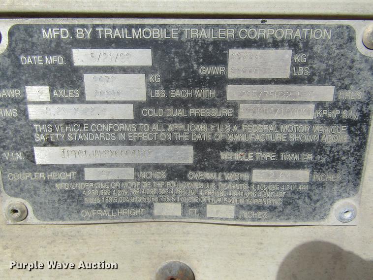 image for item DE6674 1999 Trailmobile dry van trailer