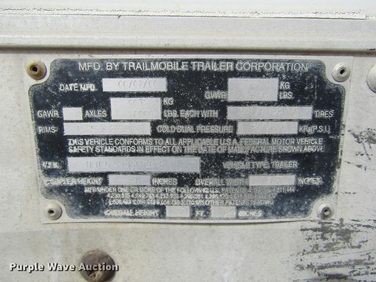 image for item DE6676 2001 Trailmobile dry van trailer