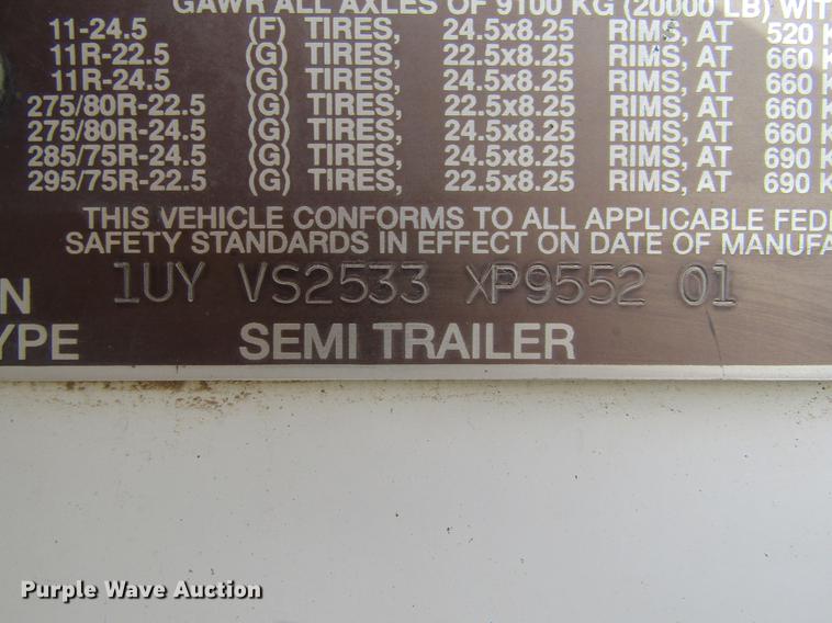 image for item DE6680 1999 Utility V52DC dry van trailer