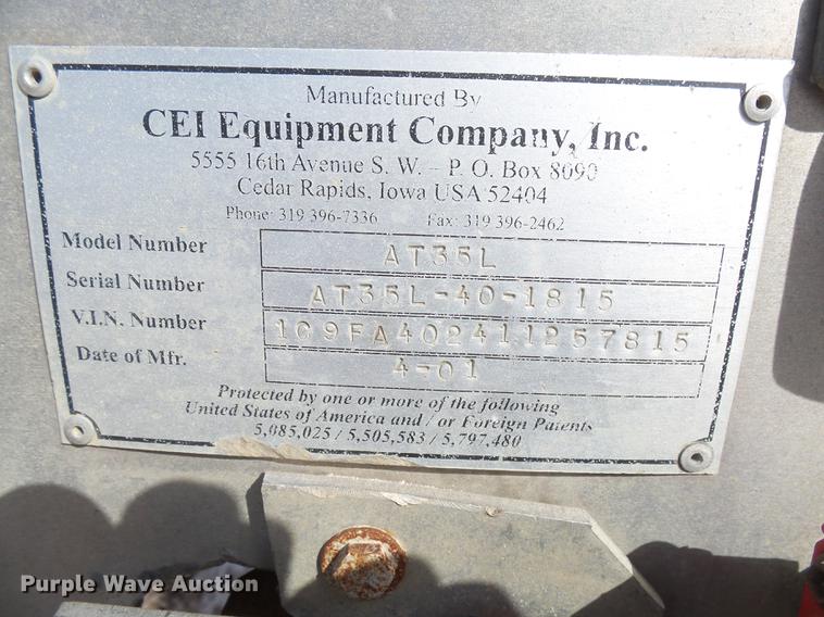 image for item DX9057 2001 CEI Pacer AT35L dry bulk trailer