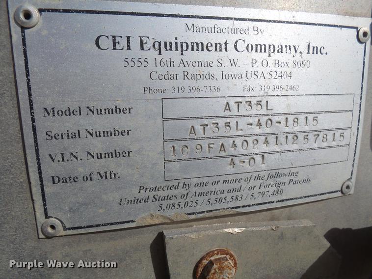 image for item DX9057 2001 CEI Pacer AT35L dry bulk trailer