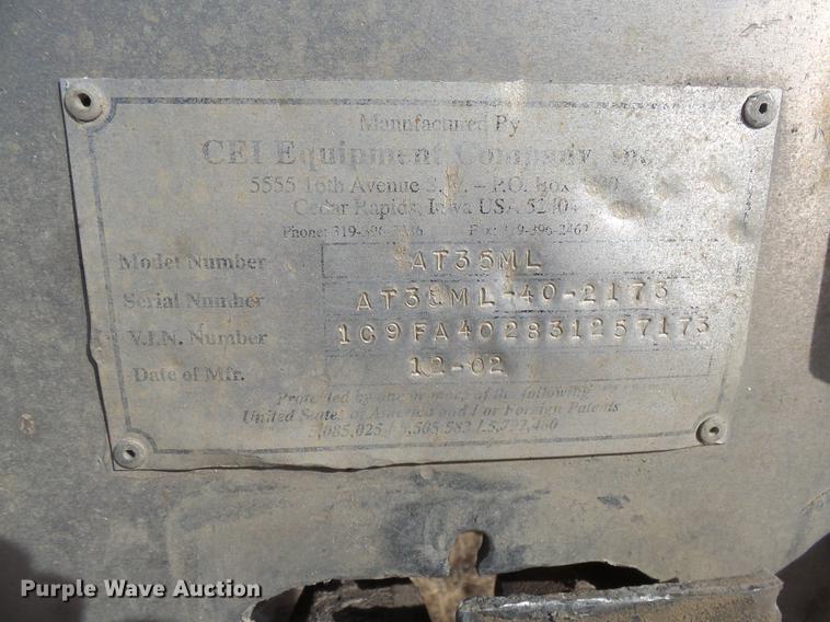 image for item DX9058 2003 CEI Pacer AT35ML dry bulk trailer