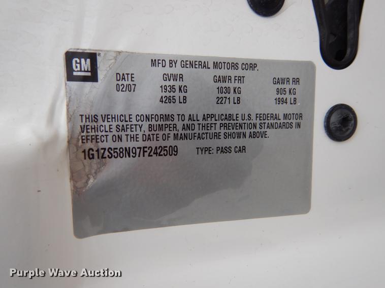 image for item DC0407 2007 Chevrolet Malibu LS