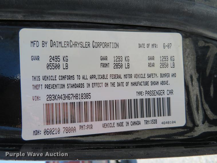 image for item DC0995 2007 Dodge Charger