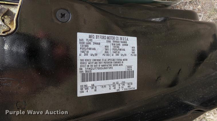 image for item DC3066 2003 Ford Explorer Sport Trac SUV