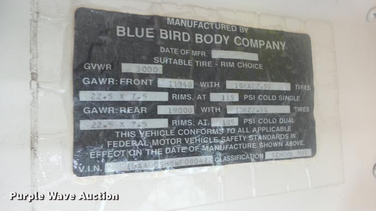 image for item DC3073 1998 Blue Bird TC2000 school bus