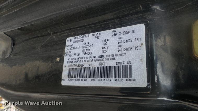 image for item DC3075 1999 Dodge Ram 1500 Quad Cab pickup truck