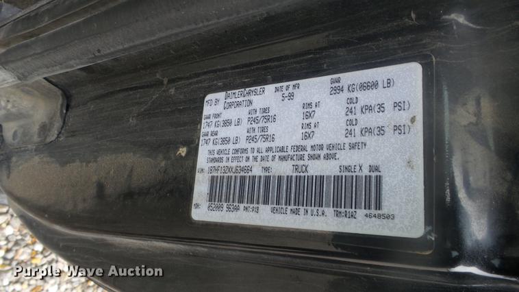 image for item DC3075 1999 Dodge Ram 1500 Quad Cab pickup truck