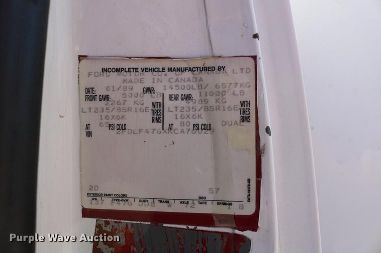 image for item DC7664 1989 Ford F450 Super Duty bucket truck