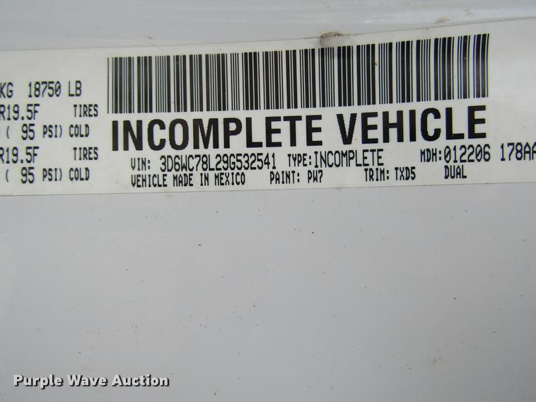 image for item DD7427 2009 Dodge Ram 5500 Quad Cab dump truck