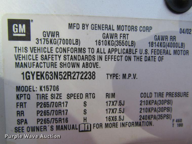 image for item DE6700 2002 Cadillac Escalade SUV