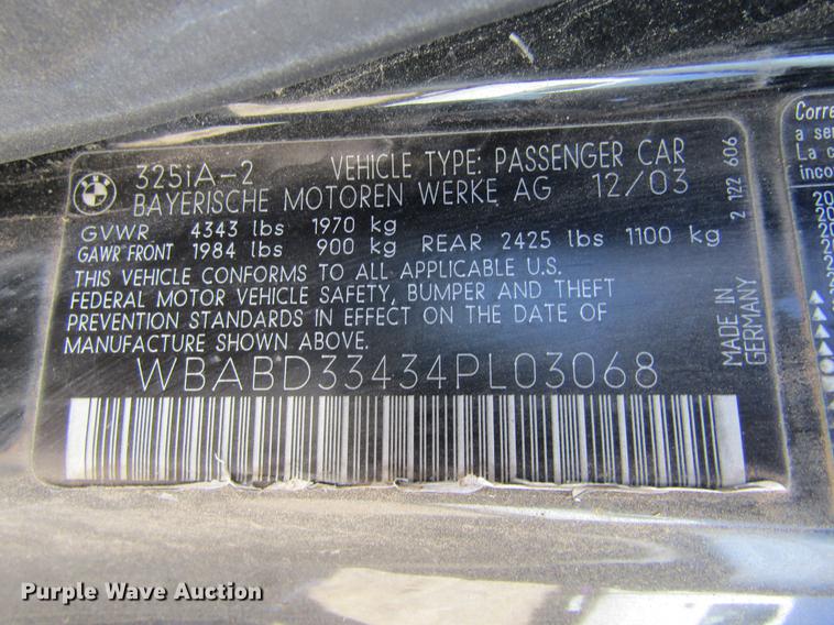 image for item DE6703 2004 BMW 325Ci