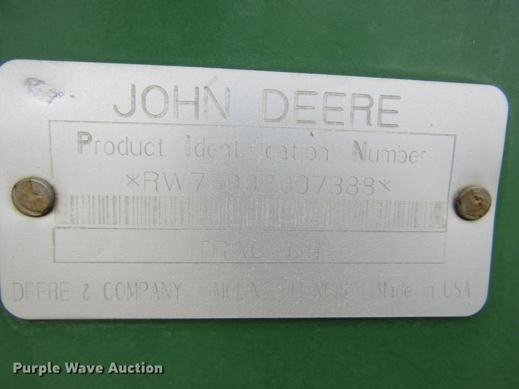 image for item DE6707 1995 John Deere 7600 tractor