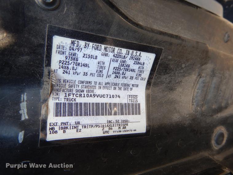 image for item EJ9991 1997 Ford Ranger XLT pickup truck