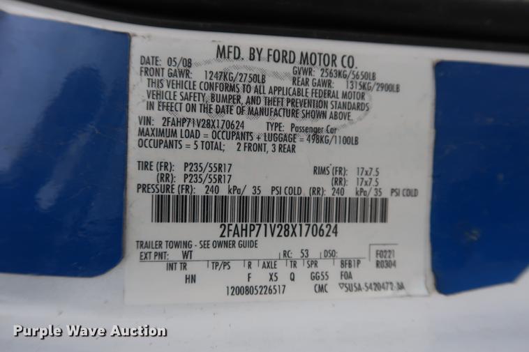 image for item EL9282 2008 Ford Crown Victoria Police Interceptor