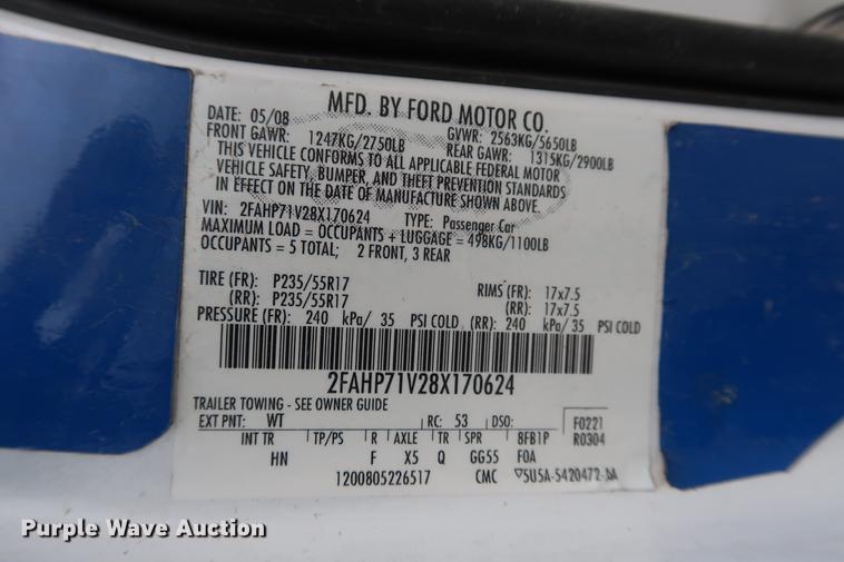 image for item EL9282 2008 Ford Crown Victoria Police Interceptor