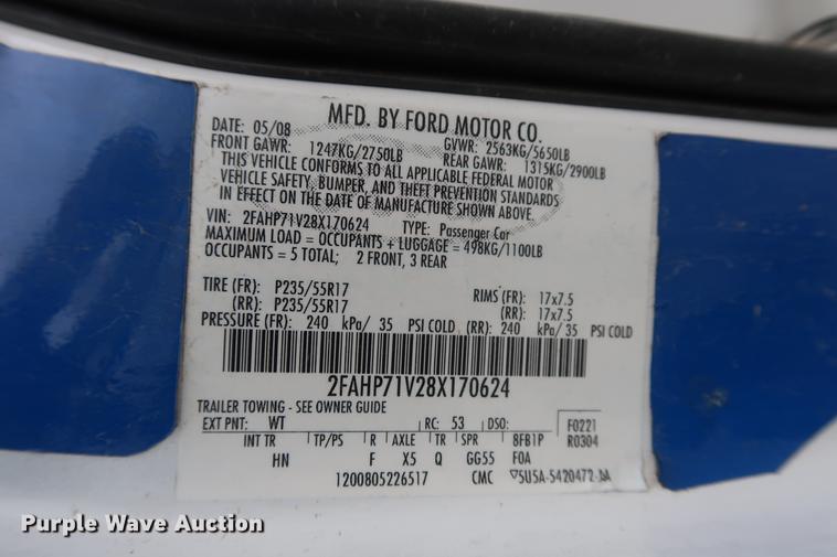 image for item EL9282 2008 Ford Crown Victoria Police Interceptor