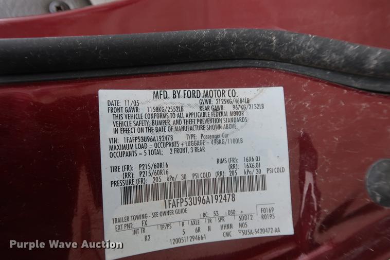 image for item EP9292 2006 Ford Taurus SE