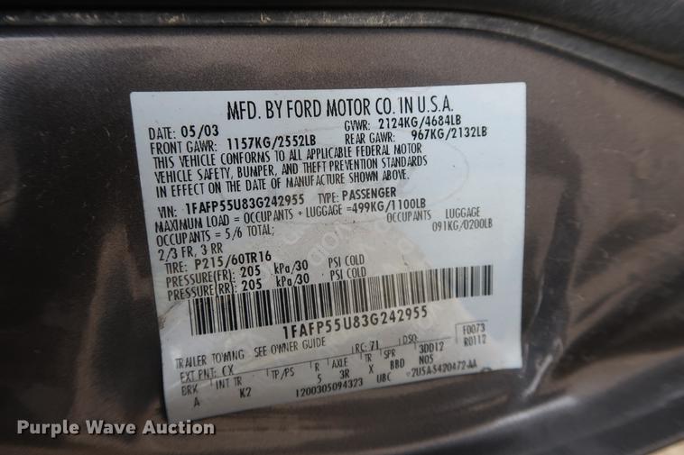 image for item EP9293 2003 Ford Taurus SES