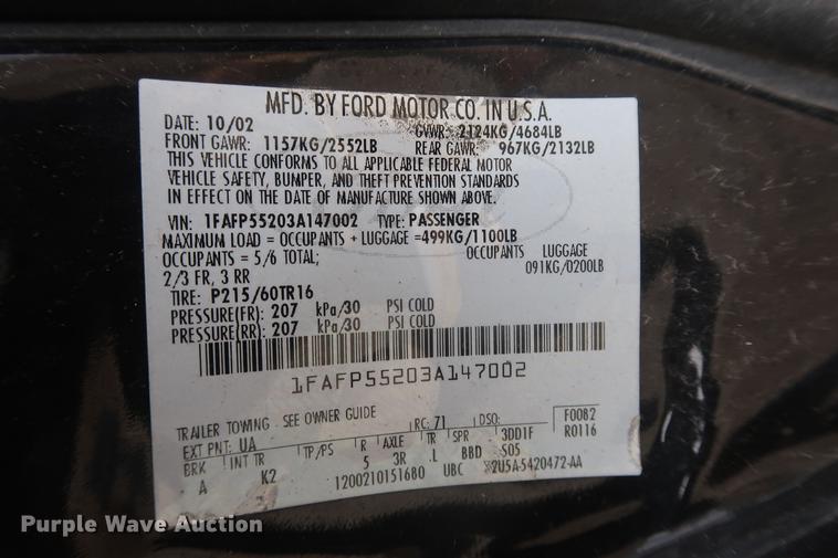 image for item EP9294 2003 Ford Taurus SES