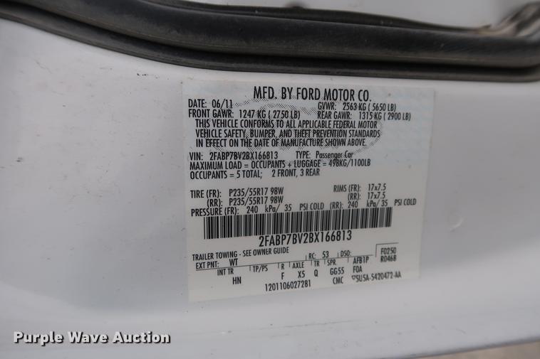 image for item EP9296 2011 Ford Crown Victoria Police Interceptor