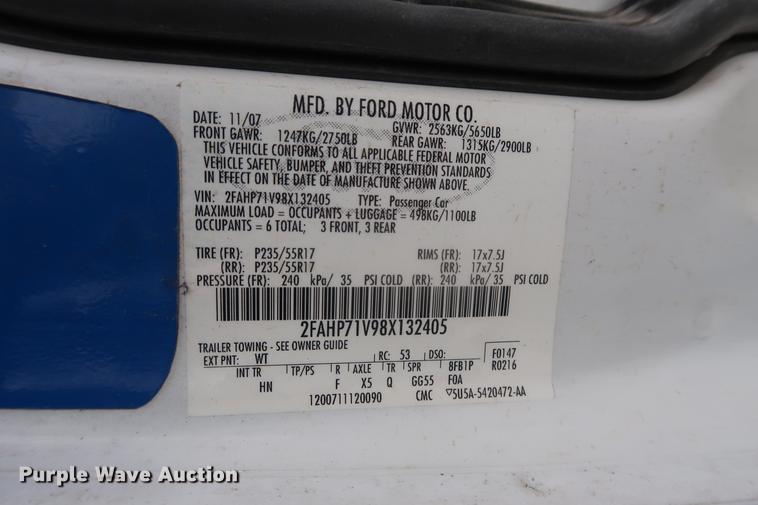 image for item EP9297 2008 Ford Crown Victoria Police Interceptor