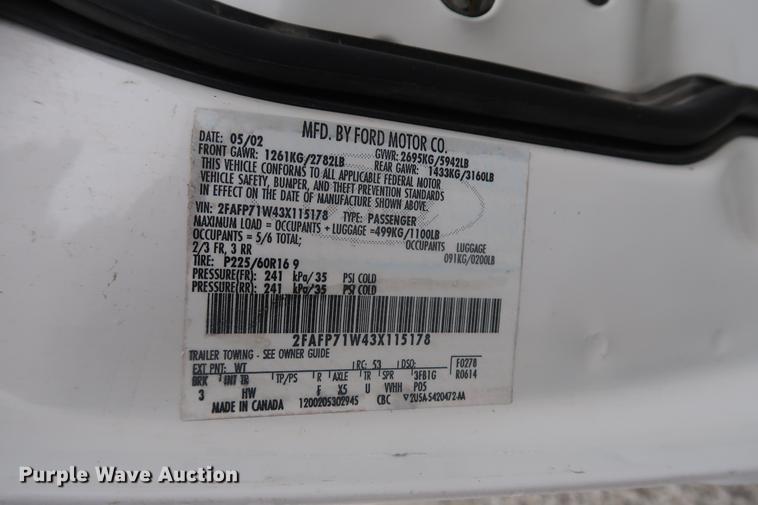 image for item EP9300 2003 Ford Crown Victoria Police Interceptor