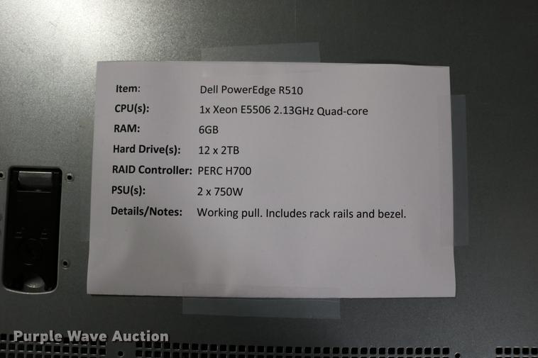 image for item EW9074 Dell PowerEdge R510 server